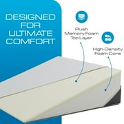 Kolbs Extra Wide Bed Wedge Pillow with Memory Foam Top for GERD and Acid Reflux, Stylish Jacquard Cover, (Extra Large 7.5 Height (31 x 33 x 7.5), Multi-Color