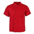 thumbnail image 2 of Veste de Chef Unisexe à Manches Courtes, Couleur Unie, Col Montant à Boutons-Pression TG, 2 of 8