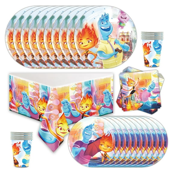 Elemental Birthday Decor Party Supplies Set Plates Cups Tablecloth Napkins