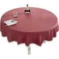 thumbnail image 1 of Heavy Weight Cotton Linen Tablecloth Lace Round Table Cloth for Kitchen Dining Room Tabletop Decoration, 62" - Round, Red, 1 of 6
