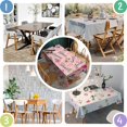 thumbnail image 5 of Pink Breast Cancer and Pioneer Flower Rectangle Tablecloth 60"x102",Waterproof Polyester Rectangle Table Cloth, Wipeable Spillproof Polyester Tablecloth for Dining, Camping, Indoor and Outdoor, 5 of 6