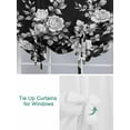 thumbnail image 3 of Black Rose Tie Up Curtains for Windows 45 Inch Length Balloon Curtains Kitchen Adjustable Balloon Window Shade Vintage Pastoral Botanical Floral Leaves Vines Tie Up Bathroom Curtain Window 52"x45", 3 of 6