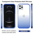 thumbnail image 5 of iPhone 12 Pro Case, Takfox Anti-Scratch Shockproof 2-in-1 Hybrid Impact Gradient Transparent Back TPU Cover w/ [2 Pack] Tempered Glass Screen Protector Bumper Clear Phone Cases for iPhone 12, Blue, 5 of 8