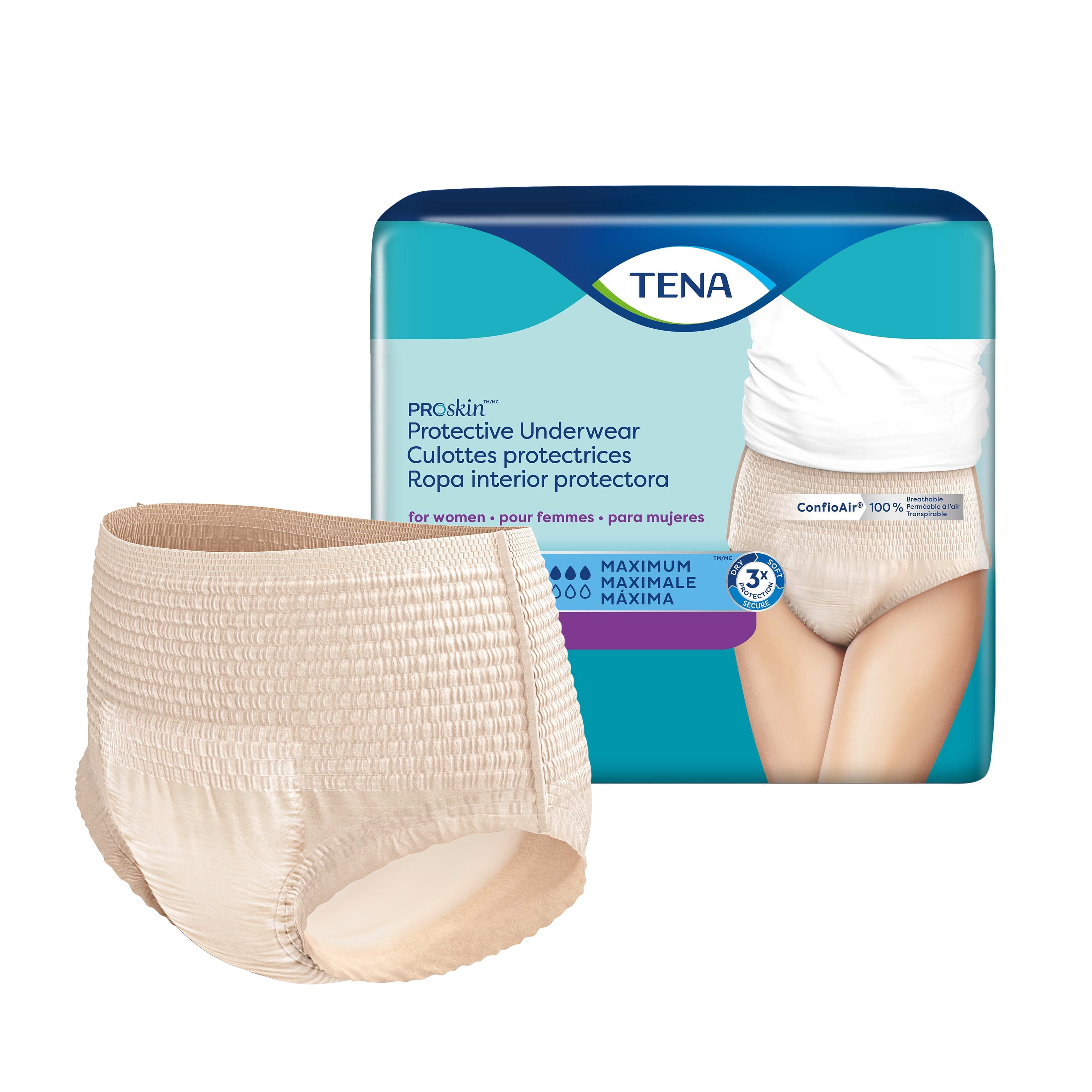 TENA ProSkin Overnight™ Super Protective Incontinence Underwear, Heavy  Absorbency, Unisex, Medium, (56 Total - 4 Packs) : : Health &  Personal Care