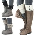 thumbnail image 6 of 3 Pairs Womens Short Boots Socks Crochet Knitted Boot Cuffs Leg Warmers Socks, 6 of 12