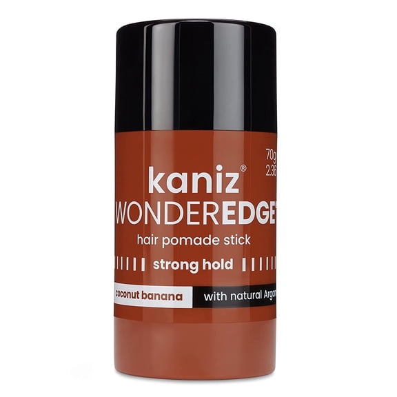 Kaniz Wonder Edge Strong Hold Hair Pomade Stick with Argan Oil, Coconut Banana, 2.36 oz