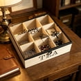 thumbnail image 4 of Wooden Tea Storage Box with Lid | Divided Compartment Organizer for Tea Bags, Snacks, Spices | Desktop Kitchen Counter Decor | Home Office Tidy-Up, 4 of 7