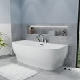 thumbnail image 3 of Bank Series 65 in. x 31 in. Flat Bottom Acrylic Freestanding Soaking Bathtub with Center Drain in Glossy White, 3 of 6