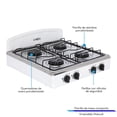 thumbnail image 2 of Estufa Parrilla de Gas de Mesa Garell 4 quemadores Blanca Acero Inoxidable PM4Q-IB, 2 of 7