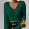thumbnail image 6 of Pyhlmscde Women's Solid Color V Neck Slim Fit Versatile Sweater, Womens Tops, Sweaters for Women, Fall Clothes, 6 of 6