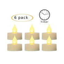 Candle Choice Flameless LED Battery Tealight Candles with Timer Realistic Flickering Battery Operated Tea Lights Electric Candles Size-1.5"(D)x1.5"(H) with Long Lasting Batteries Included 6-Pack
