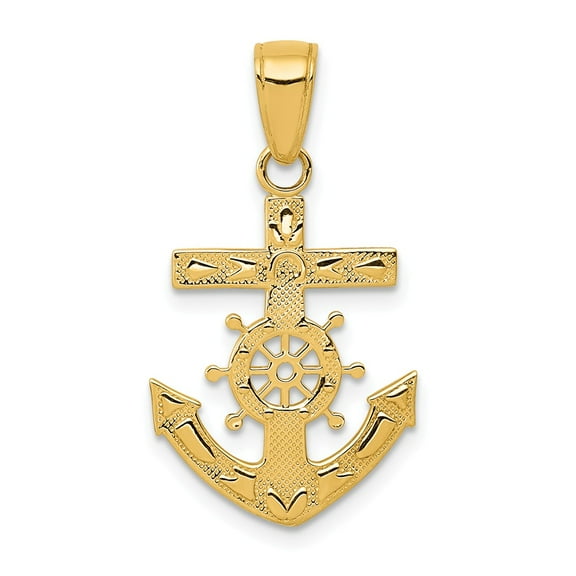 14K Yellow Gold Charm Pendant Themed Men'S 25 mm 15