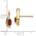 thumbnail image 4 of 14K Yellow Gold Garnet And Diamond Post Earrings (14 X 5) Made In India xbs406, 4 of 5