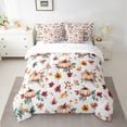 thumbnail image 2 of Manfei Flower Pumpkin Bedding Sets King Size,Botanical Plants Bed in a Bag King size,Thanksgiving Day Bedding King Size,Microfiber Festival Room Decor,Reversible,7-Piece, 2 of 6