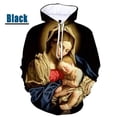 thumbnail image 2 of Sudadera con capucha gráfica de Virgen María ama a todos para hombre, sudaderas informales de gran tamaño personalizadas con estampado 3D, sudaderas para hombres, 2 of 5