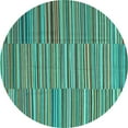 thumbnail image 1 of Ahgly Company Machine Washable Indoor Round Southwestern Turquoise Blue Country Area Rugs, 6' Round, 1 of 4