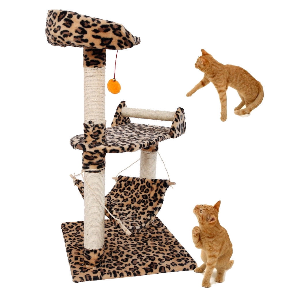 leopard print cat tower