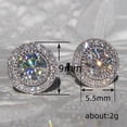 thumbnail image 4 of AEXTO Cubic Zirconia Earrings Studs, Halo CZ Birthstone Simulated Diamond Stud Earrings for Women, 4 of 5