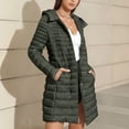 thumbnail image 6 of FDGIU Women's Hood Mid Length Quilted Puffer Coat, Full Zip Snap Button Lightweight Padded Jacket with Side Pockets for 2026 Fall Winter Travel Daily Layering, 6 of 7