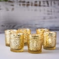 thumbnail image 2 of Efavormart 6 Pack Gold Mercury Glass Candle Holders, Votive Tealight Holders With Primrose Design for Home Decor, Wedding, Reception, Quinceanera, Parties, 2 of 11