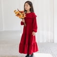 thumbnail image 5 of KYAIGUO Kids Toddler Girls Spring Corduroy Dress Baby Fall Ruffle Long Sleeve Dresses Onesies Ankle-Length Skirt for 5-14T, 5 of 9