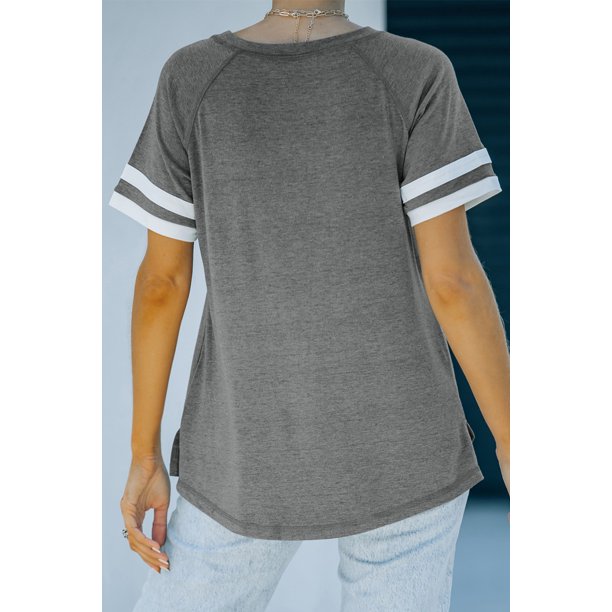 ABPHQTO Camiseta gris con gráfico estampado Support Your Local Farmers Car para mujer