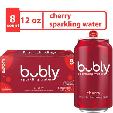 bubly Cherry Sparkling Water, 12 fl oz, 8 Pack Cans