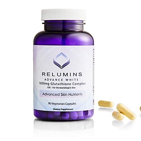 Relumins Glutathione Plus Alpha Lipoic Acid Antioxidant Supplement, Made in USA, 1650mg, 15 Count
