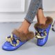 thumbnail image 1 of Retro mujer Vintage Casual gran gancho de bloqueo de Metal y bucle Enviros polar tacones bajos Slingback Otoño Invierno zapatos de punta redonda Wmkox8yii  shkj409, 1 of 6