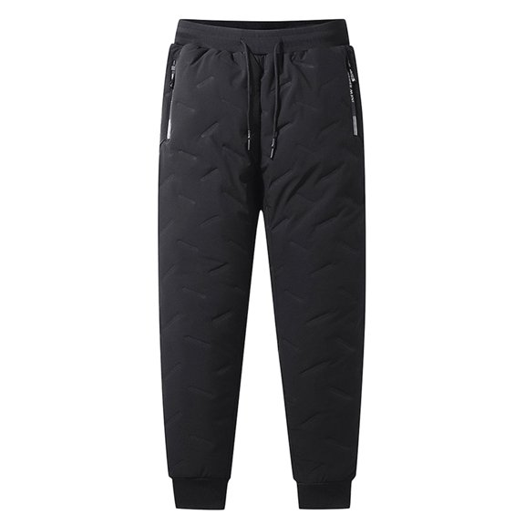Stamzod Mens Winter Warm Sweatpants Fleece Lined Slim Fit Track Pants Plus Size Active Thermal Joggers with Zipper Pockets