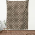 thumbnail image 3 of Geometric Fabric by the Yard, Stripped Hexagon Pattern Contemporary Repeating Shapes Monochromatic, Upholstery Fabric for Dining Chairs Home Decor Accents, Brown and Off White by Ambesonne, 3 of 4