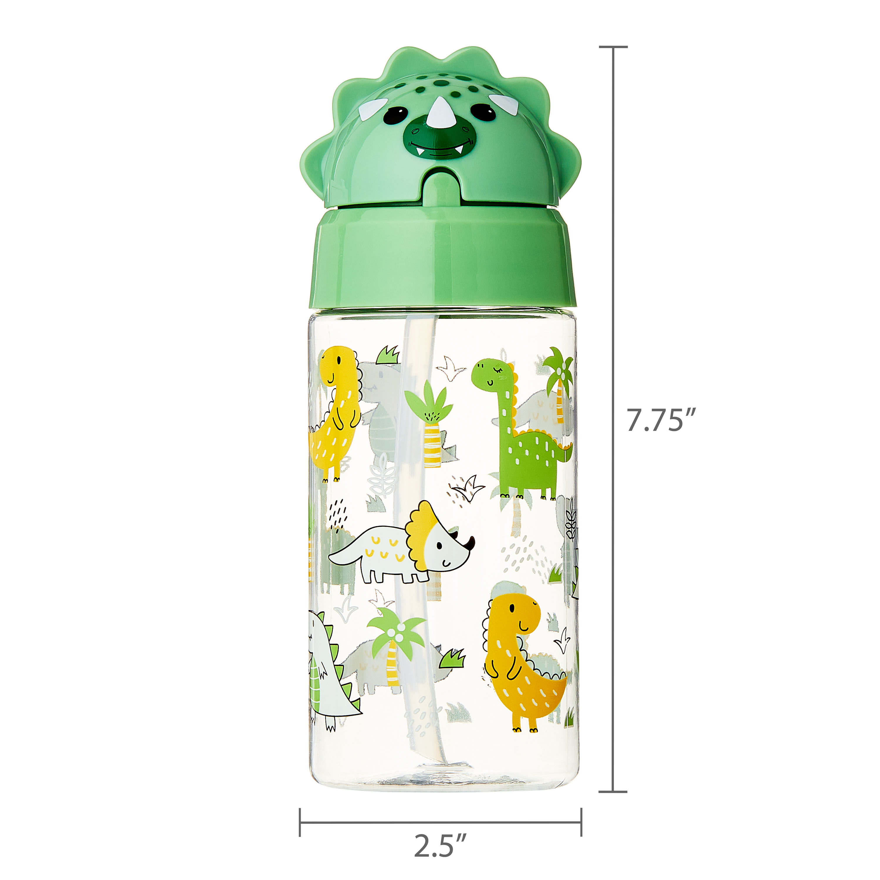 Botella de agua para niños Parent's Choice Dino Green de plástico Tritan, sin BPA 7