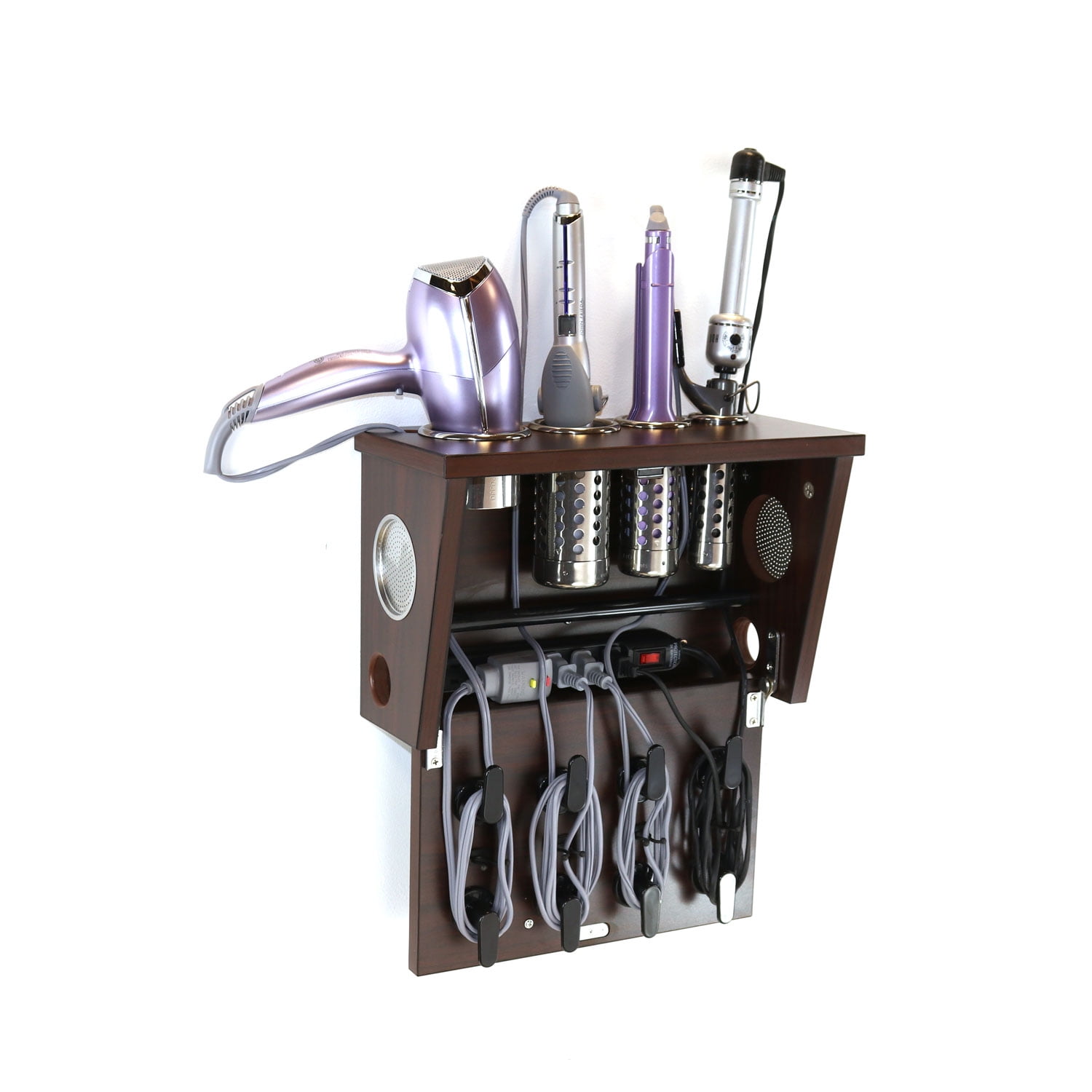 Wall Mount Hair Tool Holder Vanity Valet Boutique VVB Java Walmart