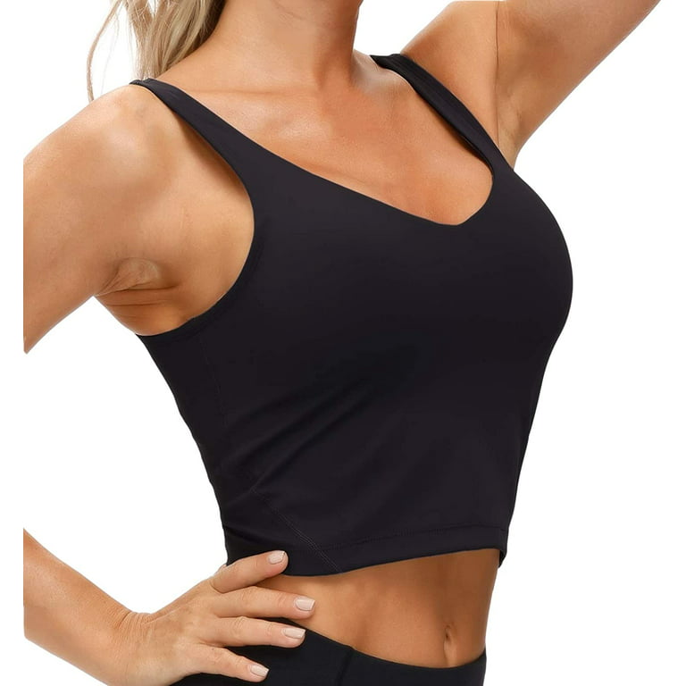 Bodychum Women Sports Bra Crop Tank Top Padded Workout Running Yoga, XL,  Clearance 