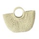 thumbnail image 5 of Bolso de mano de paja elegante, informal, para playa, bohemio, tejido para mujer y niña. Beige, 5 of 9