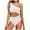 White, variant on Elegant One Shoulder Monokini Swimwear For Women Full Coverage Bathing Suit With Keyhole Design