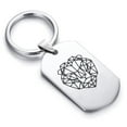 thumbnail image 1 of Stainless Steel Geometric Polygon Lion Animal Dog Tag Keychain Circle Ring, 1 of 2