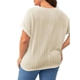 thumbnail image 5 of Gvmfive Womens Plus Size Tops Solid Color Short Sleeve Casual Loose Blouse, 5 of 5