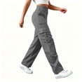 thumbnail image 6 of Cavosen Women's High Waisted Cargo Pants Straight Leg Corduroy Workwear Trousers Multi Pocket Casual Outdoor Streetwear Pants, 6 of 8