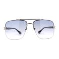 thumbnail image 2 of Mens Mobster Half Rim 90s Luxury OG Sunglasses Silver Light Blue, 2 of 3