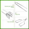 thumbnail image 3 of 4pcs Stainless Steel Pick Up Tools Long Garbage Clip Scissor Shape Portable Tongs for Outdoor (32cm) (Random Style), 3 of 8