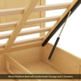 thumbnail image 6 of Full Size Wood Platform Bed with Underneath Storage and 2 Drawers, Wood Color, 6 of 16