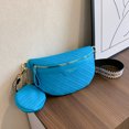 thumbnail image 1 of Bolso bandolera Bolso de pecho para mujer Bolso de cinturón de cuero PU Paquete casual femenino impermeable (Azul), 1 of 5