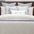 thumbnail image 4 of SIScovers  Luxury Ticking Stripe Pewter Farmhouse Cotton-blend Down Alt Duvet Set California King 6 Piece, 4 of 5