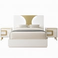 thumbnail image 2 of Kings Brand Furniture 3-Piece White/Gold Bedroom Set – King Size Wood Bed Frame with 2 Nightstands, 2 of 5