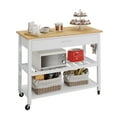 thumbnail image 4 of Walsunny Kitchen Island with Locking Wheels, 39.76 "Dining Rolling Cart with Large Capacity Storage Drawers,Towel Rack（White）, 4 of 8