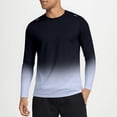 thumbnail image 3 of ZCFZJW Long Sleeve Ombre Shirts for Men - Tie Dye Gradient Color Printed Summer Quick Dry Moisture Wicking UV UPF Sun Protection T-Shirts for Fishing Workout Swim Black L, 3 of 6