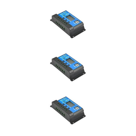 

Rainbow 10A/20A/30A 12V-24V Solar Panel Regulator Charge Controller USB (Blue 40A ) 3PCS