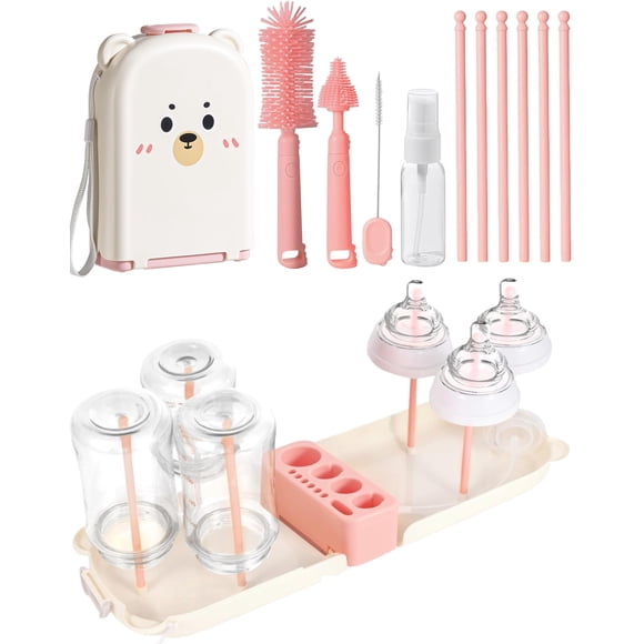 Kit de limpieza para biberones para bebé Northway OneStore 7 en 1 rosa