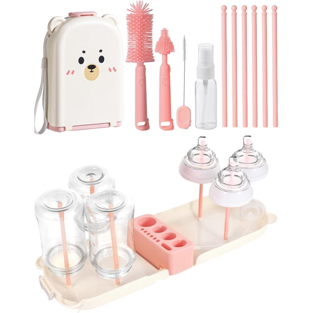 Kit de limpieza para biberones para bebé Northway OneStore 7 en 1 rosa